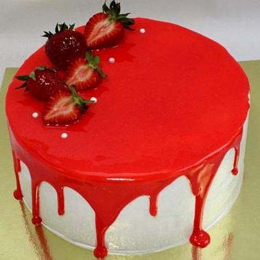 Торт глазурь с клубникой купить - раменское.сладкоежкин.рф