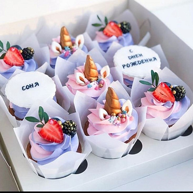 Капкейки "Единорожки" купить - раменское.сладкоежкин.рф